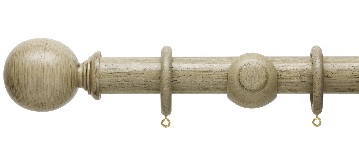 Hallis Origins Ball 35mm Wooden Curtain Pole - Fendow