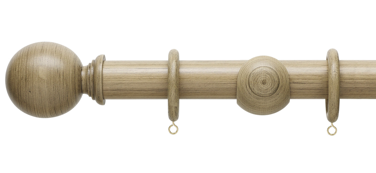 Hallis Origins Ball 35mm Wooden Curtain Pole - Fendow