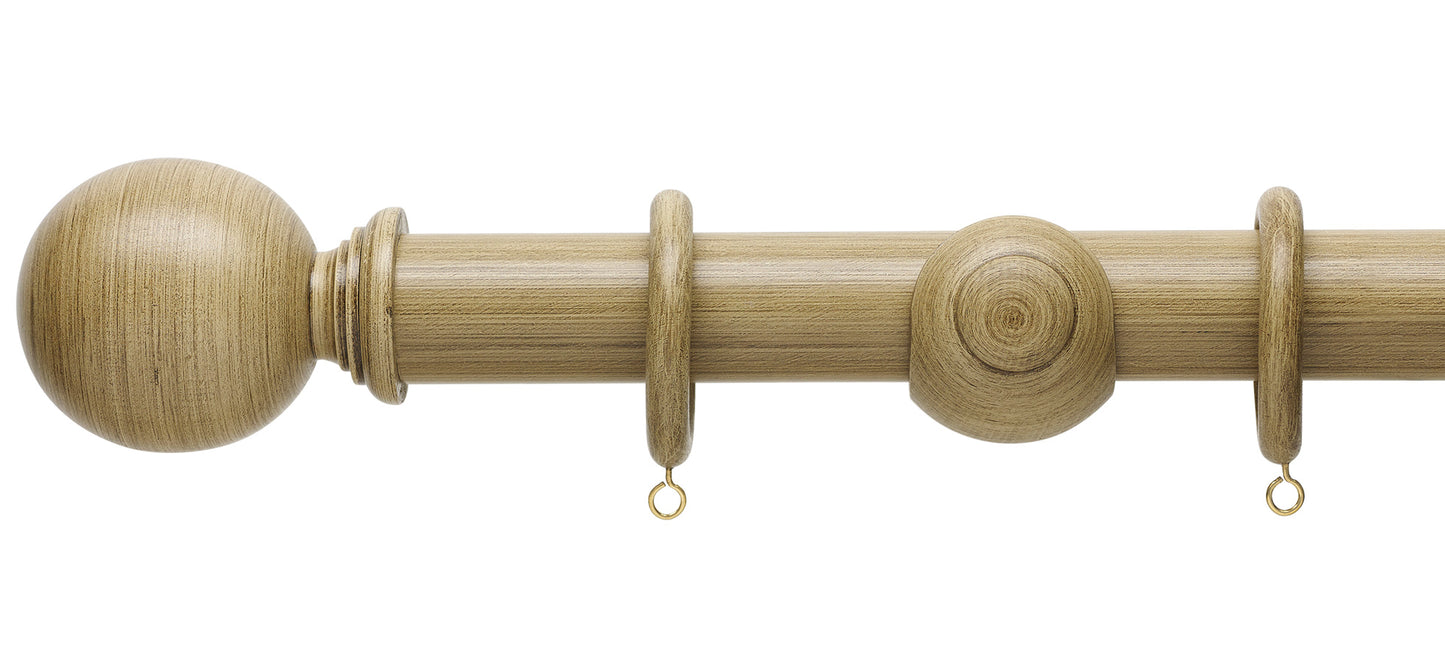 Hallis Origins Ball 35mm Wooden Curtain Pole - Fendow