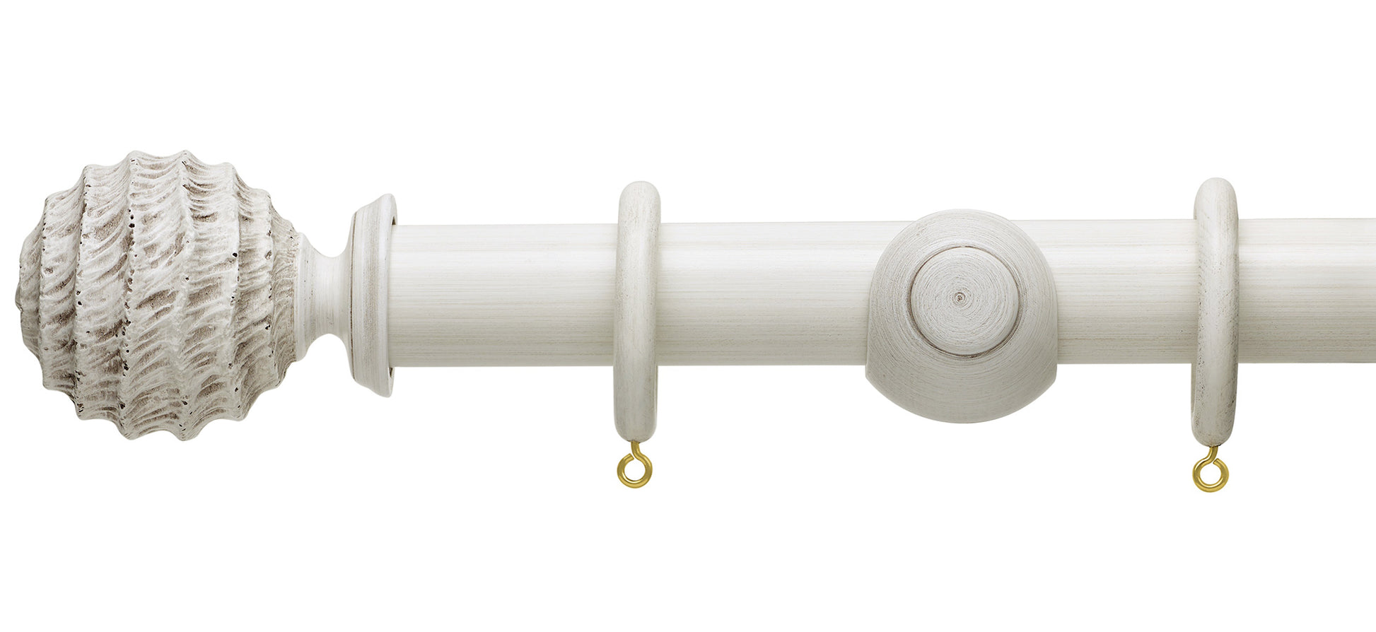 Hallis Origins Fossil Ball 35mm Wooden Curtain Pole - Fendow