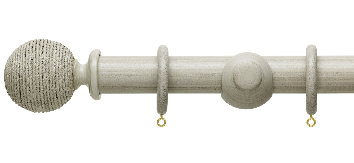 Hallis Origins Twine 35mm Wooden Curtain Pole - Fendow