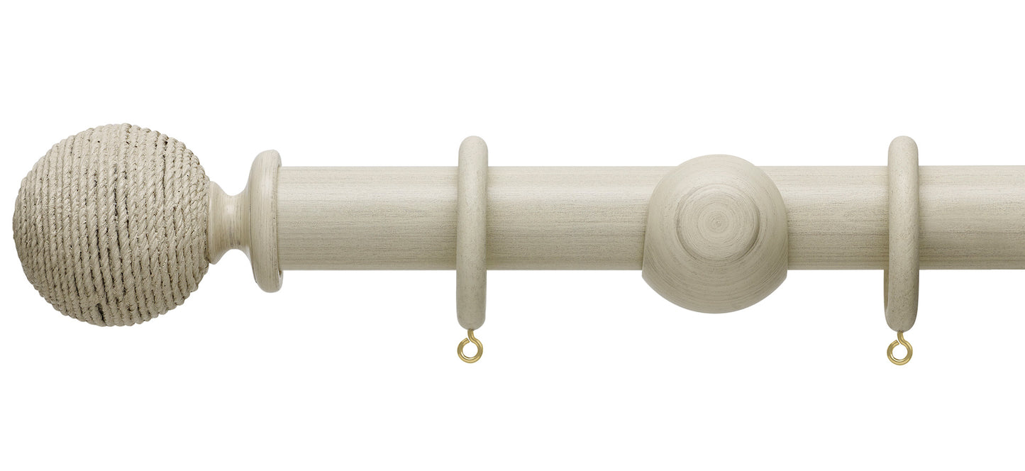 Hallis Origins Twine 35mm Wooden Curtain Pole - Fendow