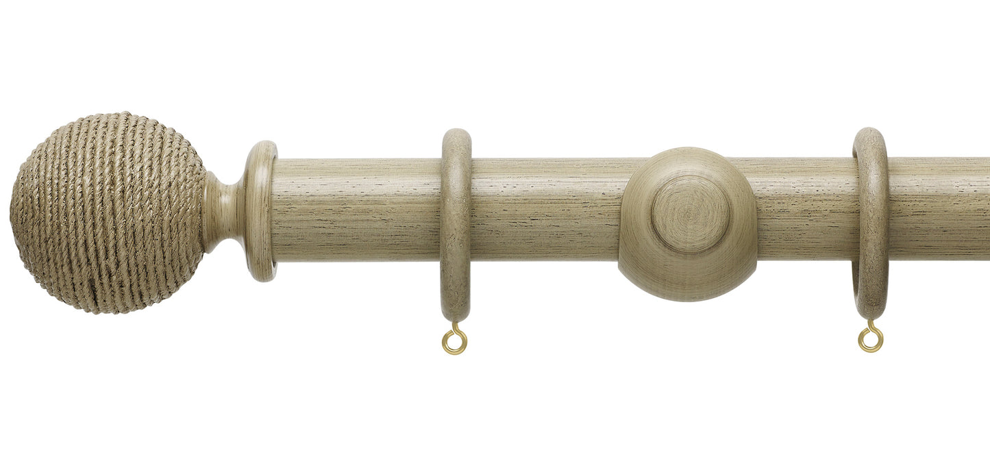 Hallis Origins Twine 35mm Wooden Curtain Pole - Fendow