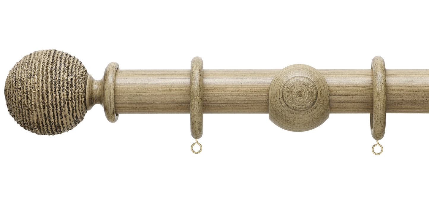 Hallis Origins Twine 35mm Wooden Curtain Pole - Fendow