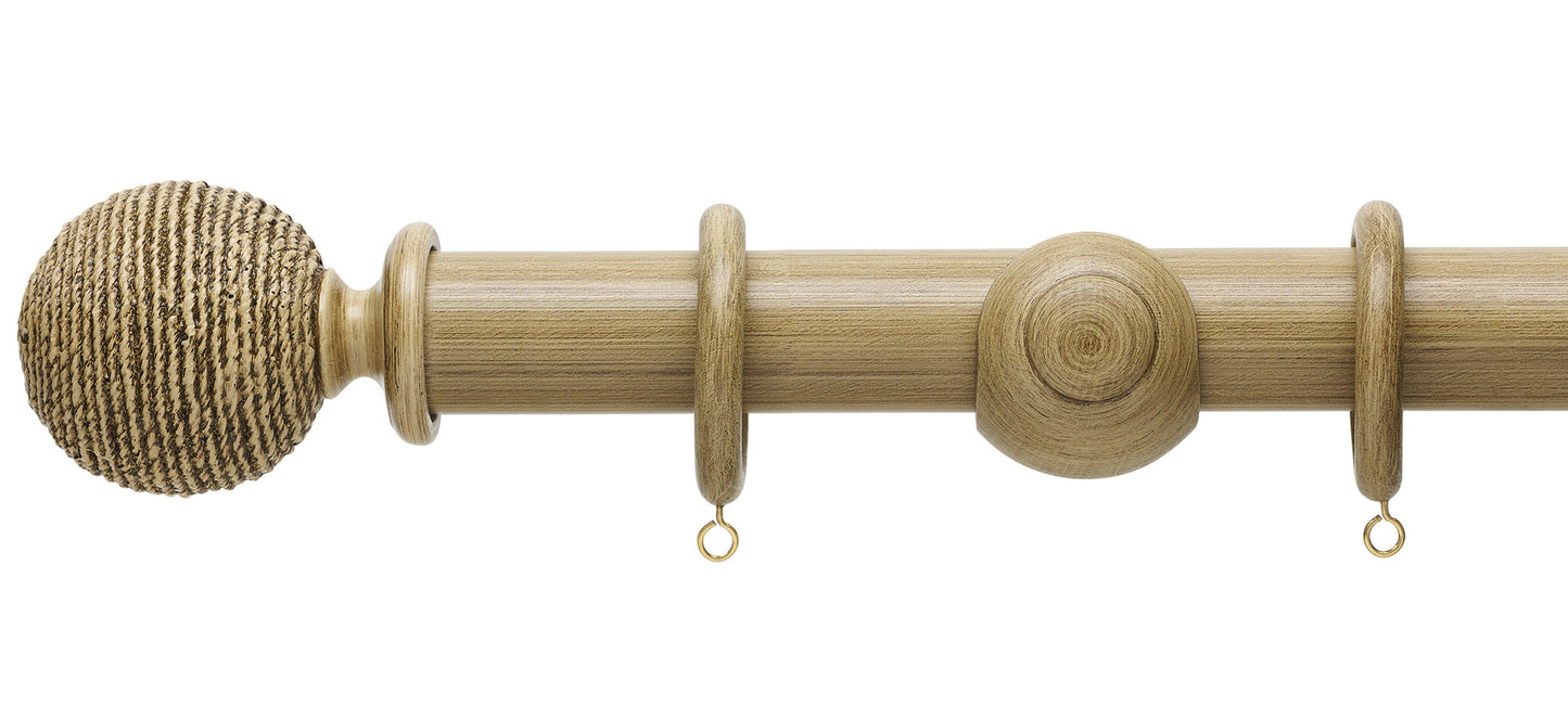 Hallis Origins Twine 35mm Wooden Curtain Pole - Fendow