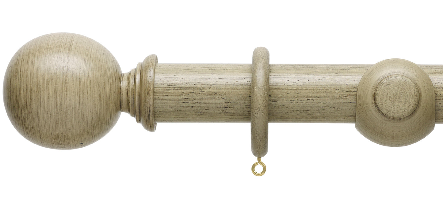 Hallis Origins Ball 45mm Wooden Curtain Pole - Fendow