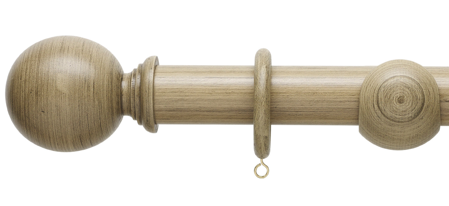 Hallis Origins Ball 45mm Wooden Curtain Pole - Fendow