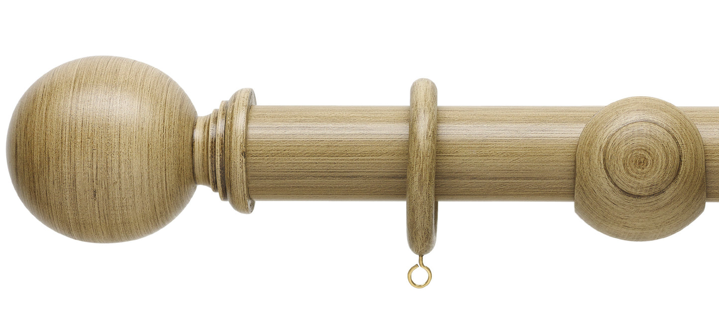 Hallis Origins Ball 45mm Wooden Curtain Pole - Fendow