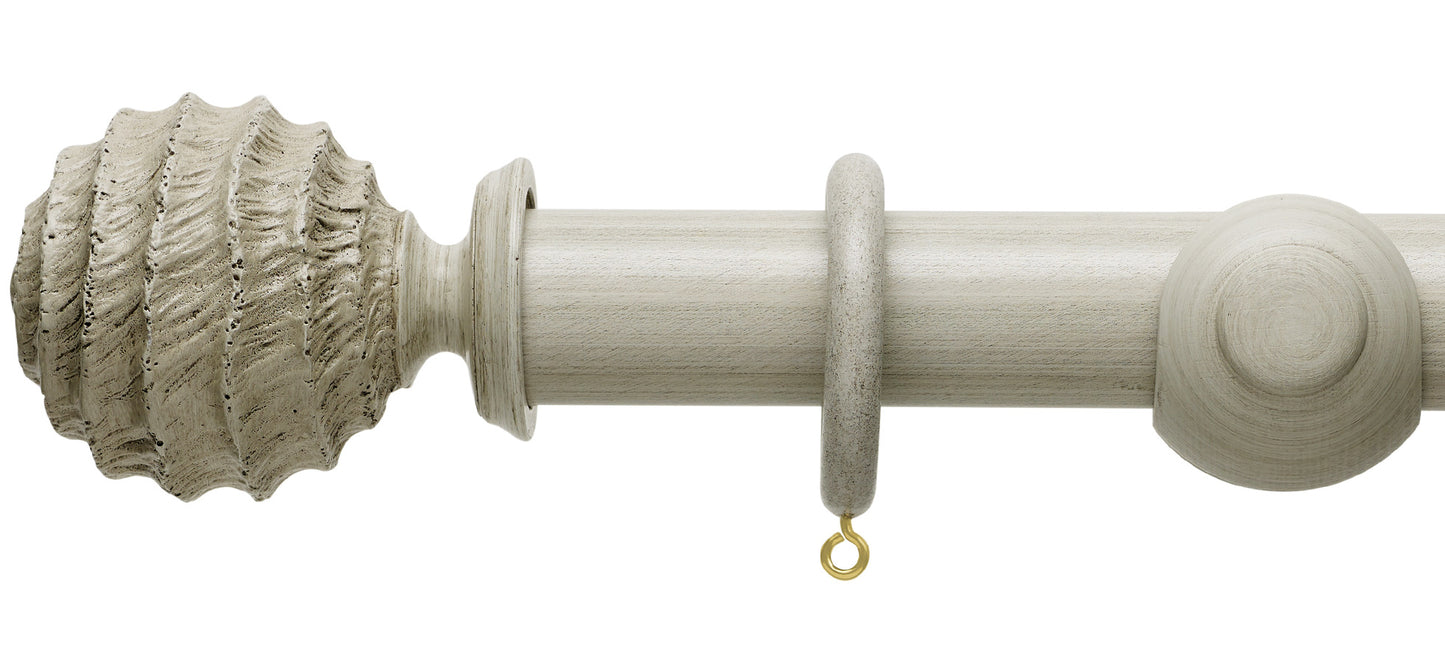 Hallis Origins Fossil Ball 45mm Wooden Curtain Pole - Fendow