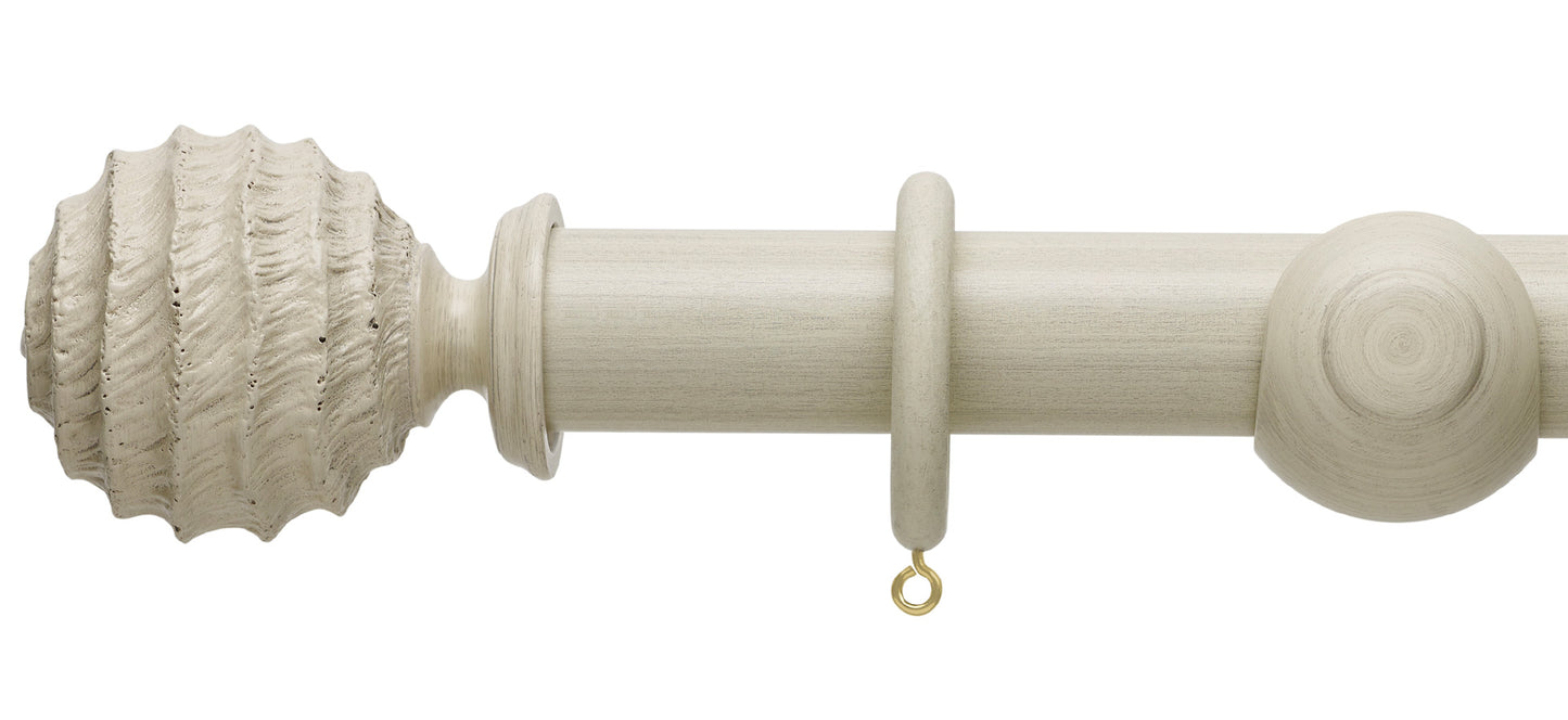 Hallis Origins Fossil Ball 45mm Wooden Curtain Pole - Fendow