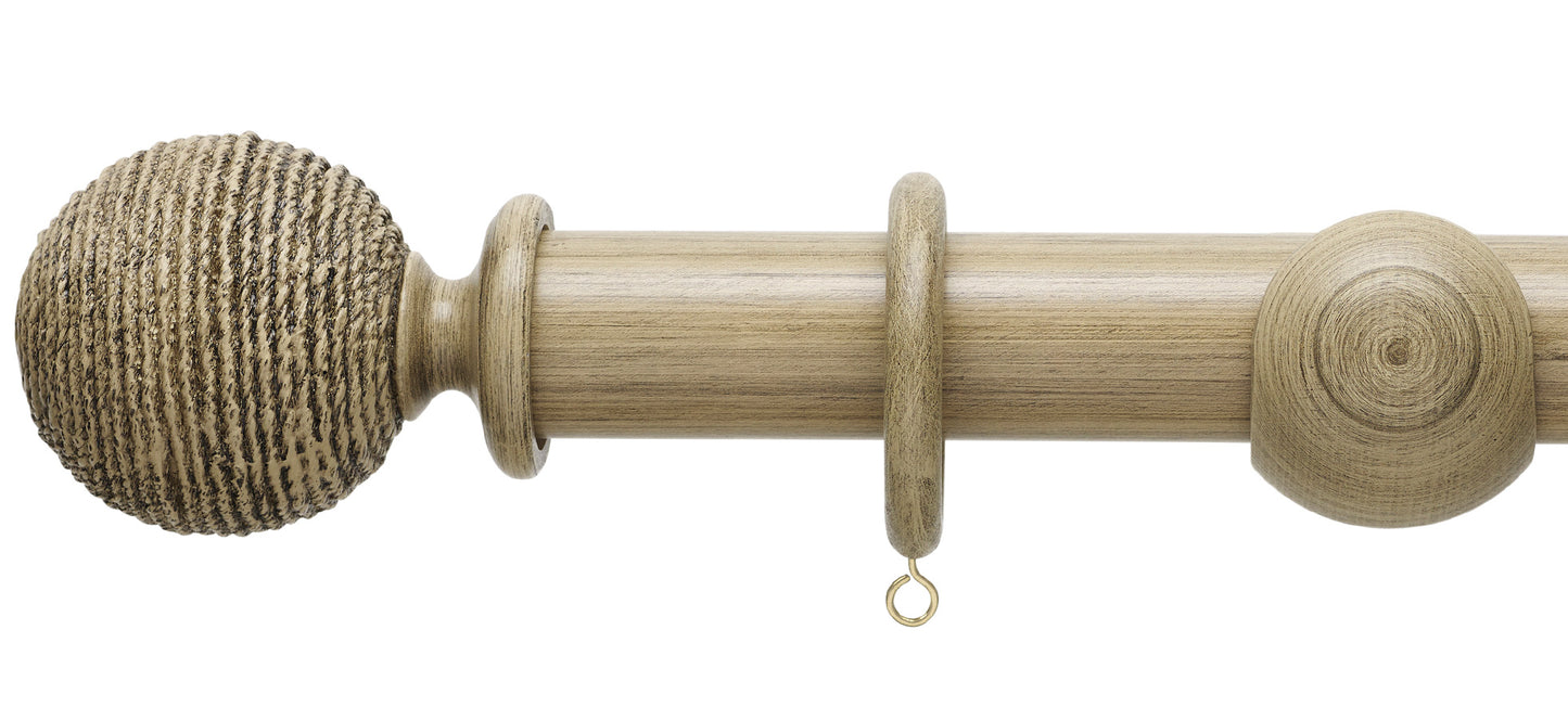 Hallis Origins Twine 45mm Wooden Curtain Pole - Fendow