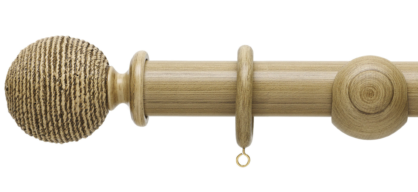 Hallis Origins Twine 45mm Wooden Curtain Pole - Fendow