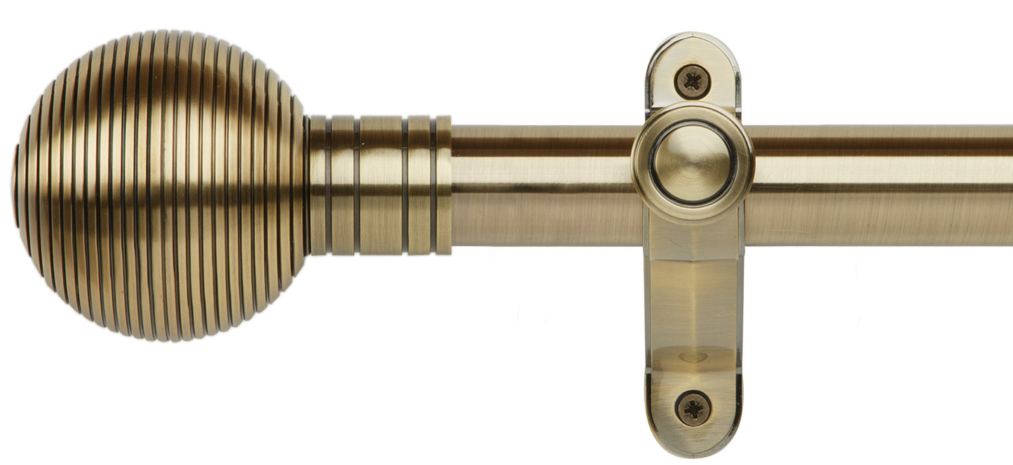 Rolls Galleria Metals Ribbed Ball 50mm Metal Curtain Pole - Fendow