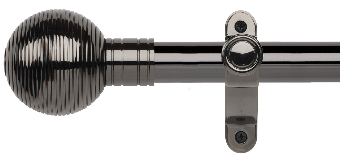 Rolls Galleria Metals Ribbed Ball 50mm Metal Curtain Pole - Fendow