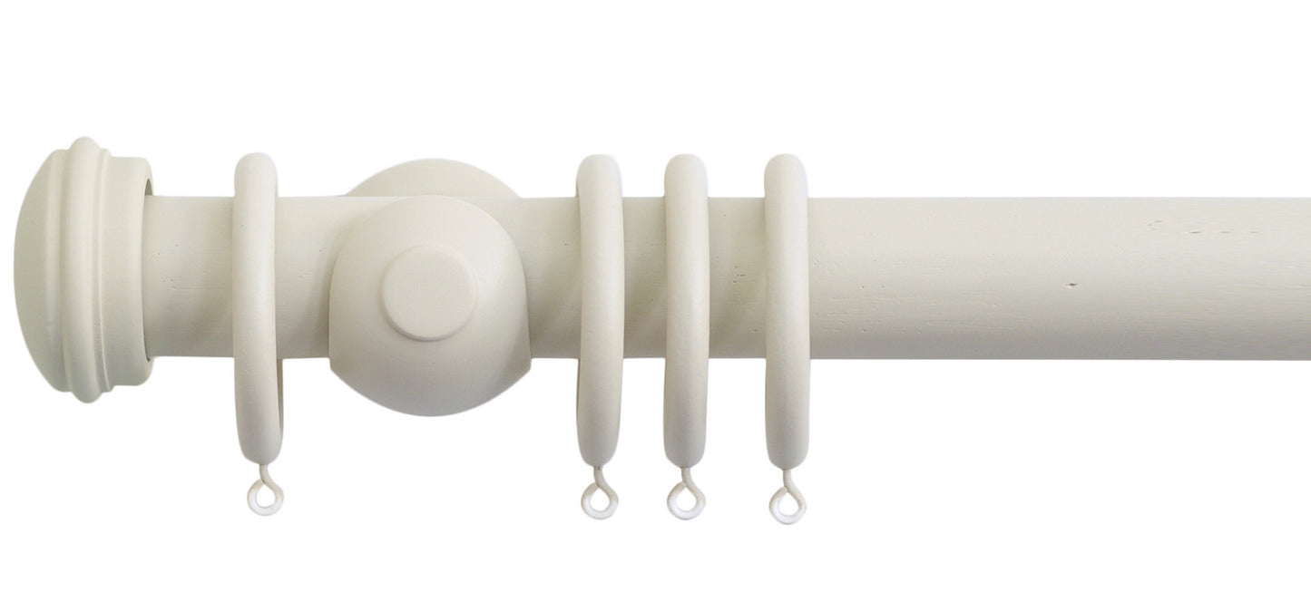 Jones Seychelles End Cap 40mm Wooden Curtain Pole - Fendow