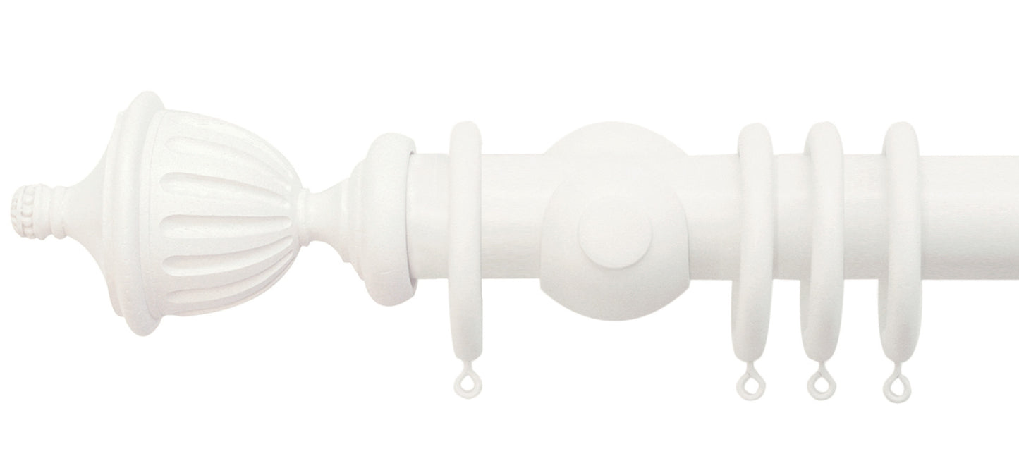 Jones Seychelles Fluted Urn 40mm Wooden Curtain Pole - Fendow