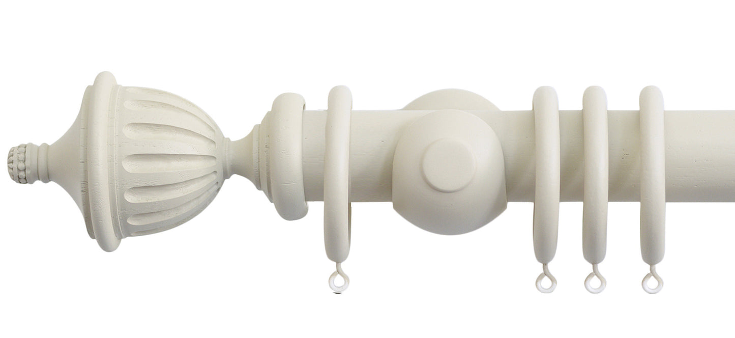 Jones Seychelles Fluted Urn 40mm Wooden Curtain Pole - Fendow