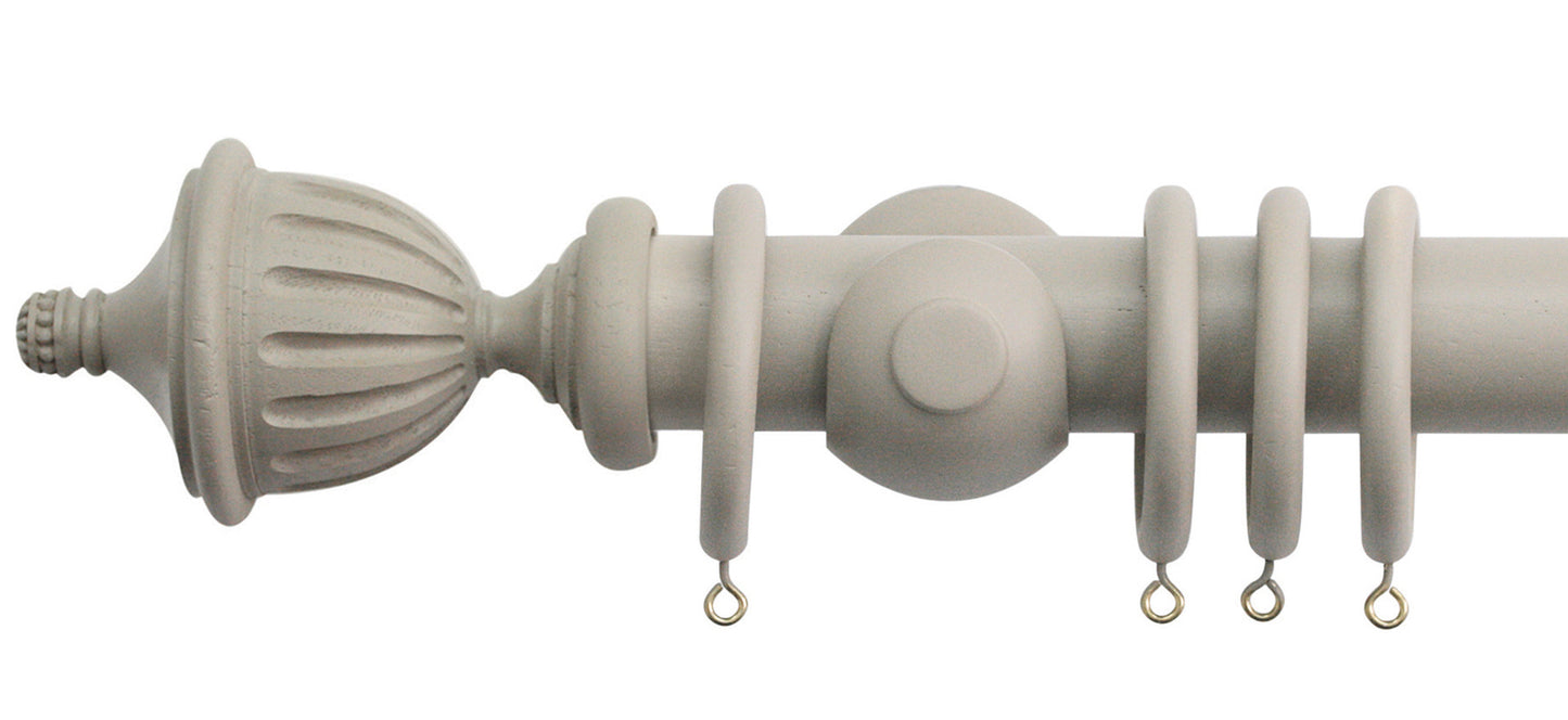 Jones Seychelles Fluted Urn 40mm Wooden Curtain Pole - Fendow